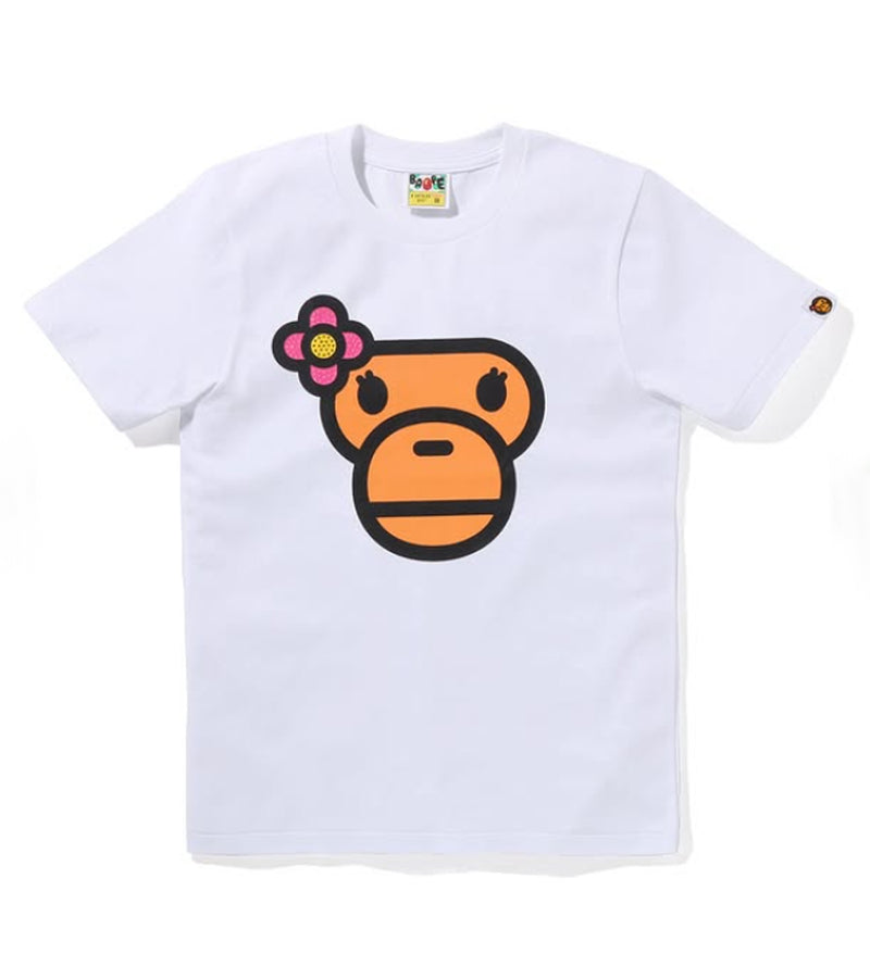 A BATHING APE Ladies' CRISTAL STONE LISA FACE TEE