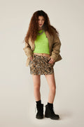 A BATHING APE Ladies' WILD LEOPARD PATTERN SWEAT SKIRT