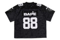 A BATHING APE SOLID CAMO MULTI LOGO RELAXED FIT FOOTBALL JERSEY