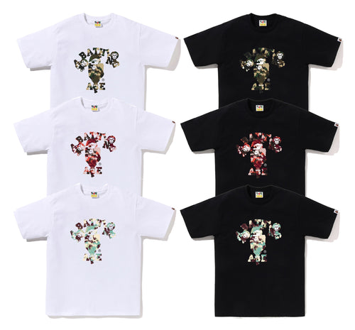 A BATHING APE MAP CAMO COLLEGE MILO TEE