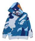 A BATHING APE MEGA ABC CAMO DOUBLE SHARK RELAXED FIT FULL ZIP HOODIE