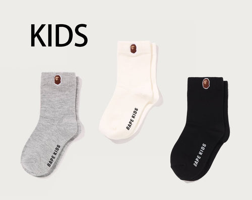 A BATHING APE BAPE KIDS APE HEAD ONE POINT SOCKS