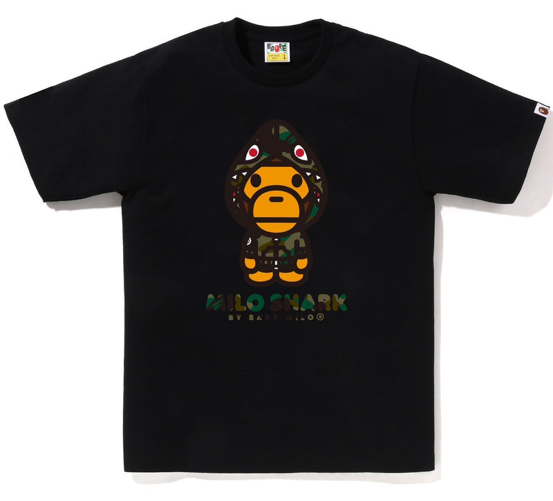 A BATHING APE 1ST CAMO MILO SHARK FZH TEE