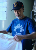 A BATHING APE JAPAN DENIM COLLECTION LOGO INDIGO TEE