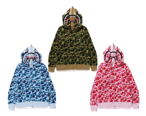 A BATHING APE ABC CAMO DOUBLUE SHARK FULL ZIP HOODIE