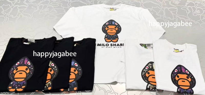 A BATHING APE COLOR CAMO MILO SHARK FZH LS TEE