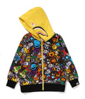 A BATHING APE BAPE KIDS MILO ALL SAFARI SHARK ZIP HOODIE