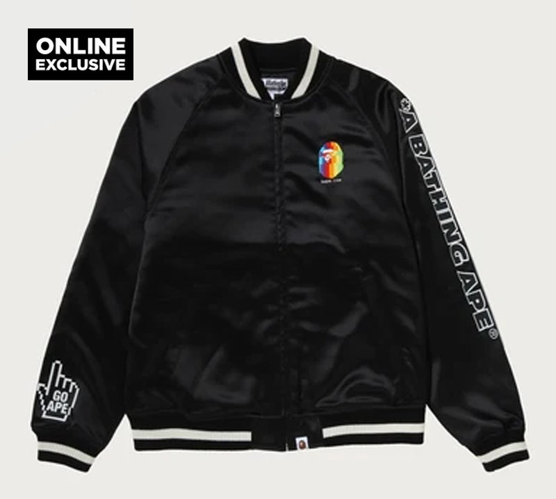 A BATHING APE BAPE ONLINE ONE POINT EMBROIDERY PRINT JACKET ( ONLINE EXCLUSIVE )