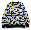 A BATHING APE NEW MULTI CAMO RHINESTONE REGULAR FIT CREWNECK SWEAT SHIRT