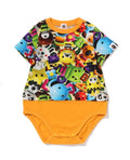 A BATHING APE BAPE KIDS 3D MILO ALL FRIENDS LAYERED BODYSUIT