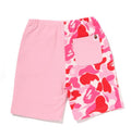 A BATHING APE BAPE KIDS ABC CAMO MILO FACE SWEAT SHORTS