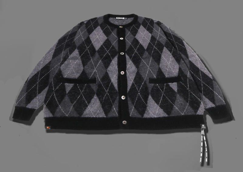 A BATHING APE BAPE x mastermind JAPAN ARGYLE CHECK MOHAIR KNIT