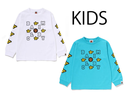 A BATHING APE BAPE KIDS MILOGRAM STA L/S TEE