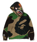 A BATHING APE ABC CAMO CROCHET SHARK RELAXED FIT FULL ZIP HOODIE
