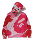 A BATHING APE ABC CAMO CROCHET SHARK RELAXED FIT FULL ZIP HOODIE
