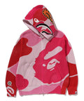 A BATHING APE ABC CAMO CROCHET SHARK RELAXED FIT FULL ZIP HOODIE
