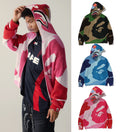 A BATHING APE ABC CAMO CROCHET SHARK RELAXED FIT FULL ZIP HOODIE