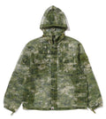 A BATHING APE MULTI PIXEL CAMO MASK HOODED SHIRT JACKET