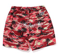 A BATHING APE PLAM TREE CAMO RELAXED FIT BEACH SHORTS