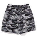 A BATHING APE PLAM TREE CAMO RELAXED FIT BEACH SHORTS
