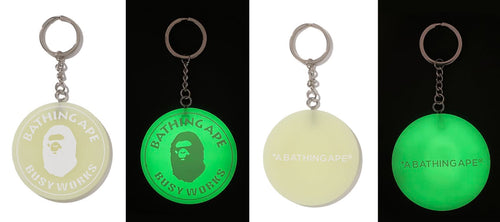 A BATHING APE GLOW IN THE DARK KEYCHAIN
