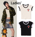 A BATHING APE Ladies' COLLEGE CROPPED TEE - happyjagabee store