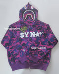 A BATHING APE BAPE x SPOTIFY BY CENTRAL CEE CAMO SHARK FULL ZIP HOODIE