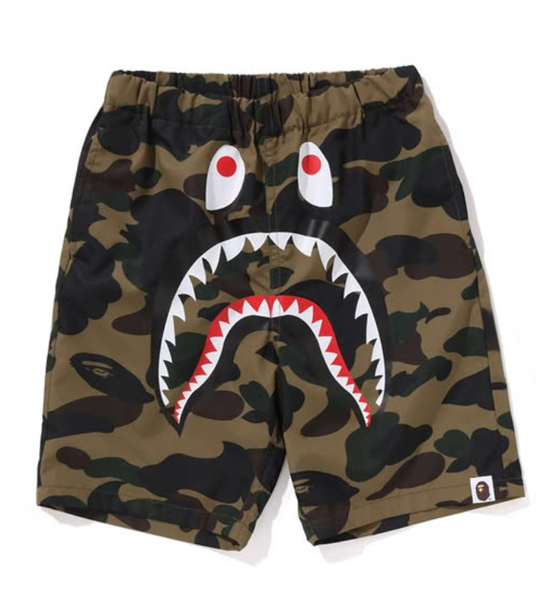 A BATHING APE BAPE KIDS 1ST CAMO SHARK BEACH SHORTS - happyjagabee store