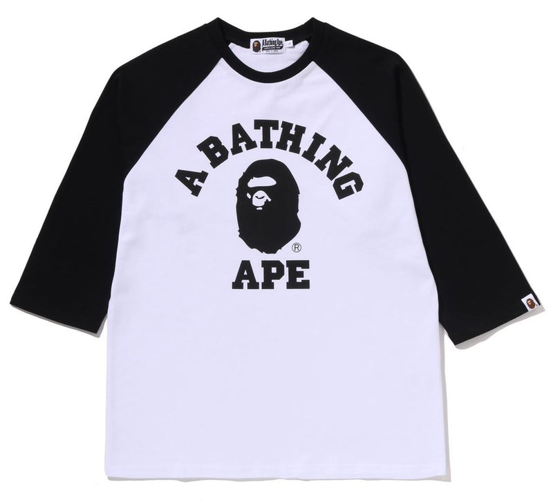 A BATHING APE COLLEGE RAGLAN L/S TEE - happyjagabee store