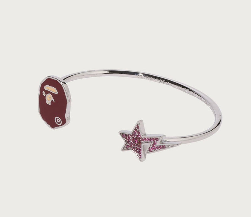 A BATHING APE Ladies' APE HEAD AND STA CRYSTAL STONE BRACELET