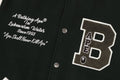 A BATHING APE EMBROIDERY VARSITY JACKET