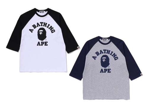 A BATHING APE COLLEGE RAGLAN L/S TEE - happyjagabee store