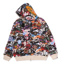 A BATHING APE HYBRID CAMO MULTI BADGE SHARK RELAXED FIT FULL ZIP HOODIE
