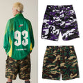 A BATHING APE GLITCH WOODLAND CAMO SHORTS