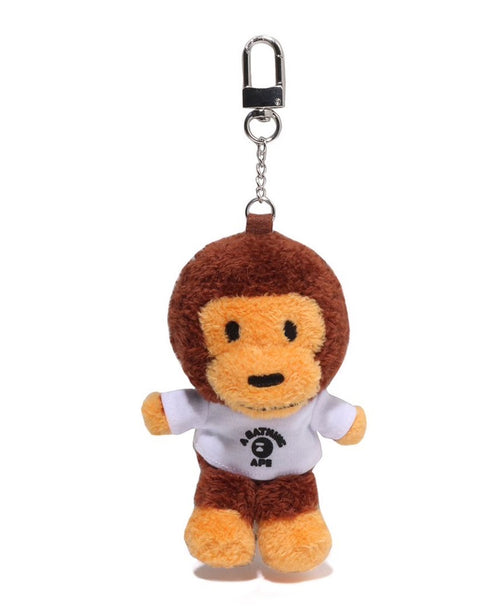 A BATHING APE Ladies' BABY MILO COLLEGE TEE PLUSH DOLL KEY CHAIN