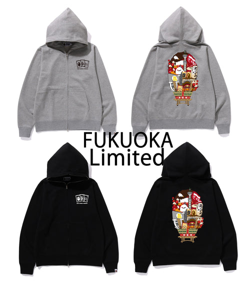 A BATHING APE BAPE STORE FUKUOKA FULL ZIP HOODIE FUKUOKA LIMITED