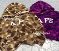 A BATHING APE Ladies' COLOR CAMO BAPE LOGO FUR CROPPED ZIP HOODIE