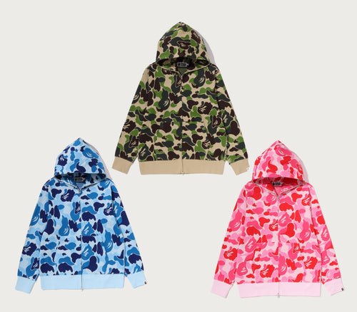 A BATHING APE ABC CAMO JACQUARD FULL ZIP HOODIE