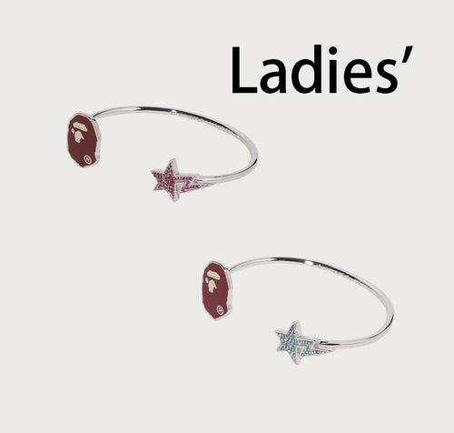 A BATHING APE Ladies' APE HEAD AND STA CRYSTAL STONE BRACELET