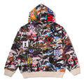 A BATHING APE HYBRID CAMO MULTI BADGE SHARK RELAXED FIT FULL ZIP HOODIE