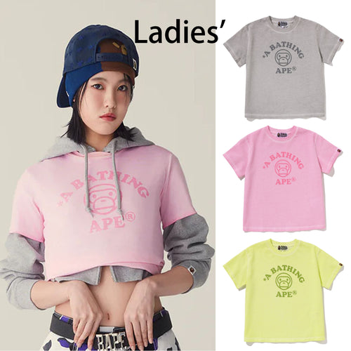 A BATHING APE Ladies' BABY MILO BLEACH DYE MINI TEE - happyjagabee store