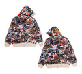 A BATHING APE HYBRID CAMO MULTI BADGE SHARK RELAXED FIT FULL ZIP HOODIE