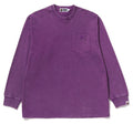 A BATHING APE GARMENT DYE ONE POINT RELAXED FIT POCKET L/S TEE - happyjagabee store