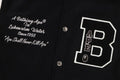 A BATHING APE EMBROIDERY VARSITY JACKET