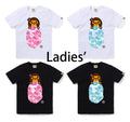 A BATHING APE Ladies' ABC LISA CAMO LISA ON APE HEAD TEE