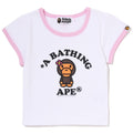 A BATHING APE Ladies' BABY LISA COLLEGE CROPPED TEE