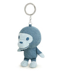 A BATHING APE BABY MILO STORE BABY MILO PLUSH DENIM DOLL KEYCHAIN