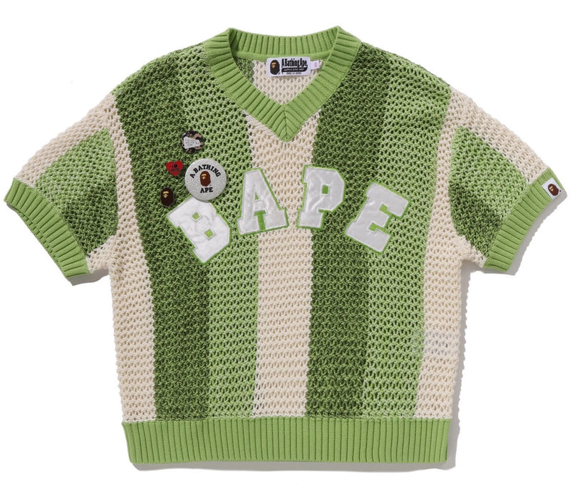 A BATHING APE Ladies' BAPE CROCHET OVERSIZED TEE - happyjagabee store