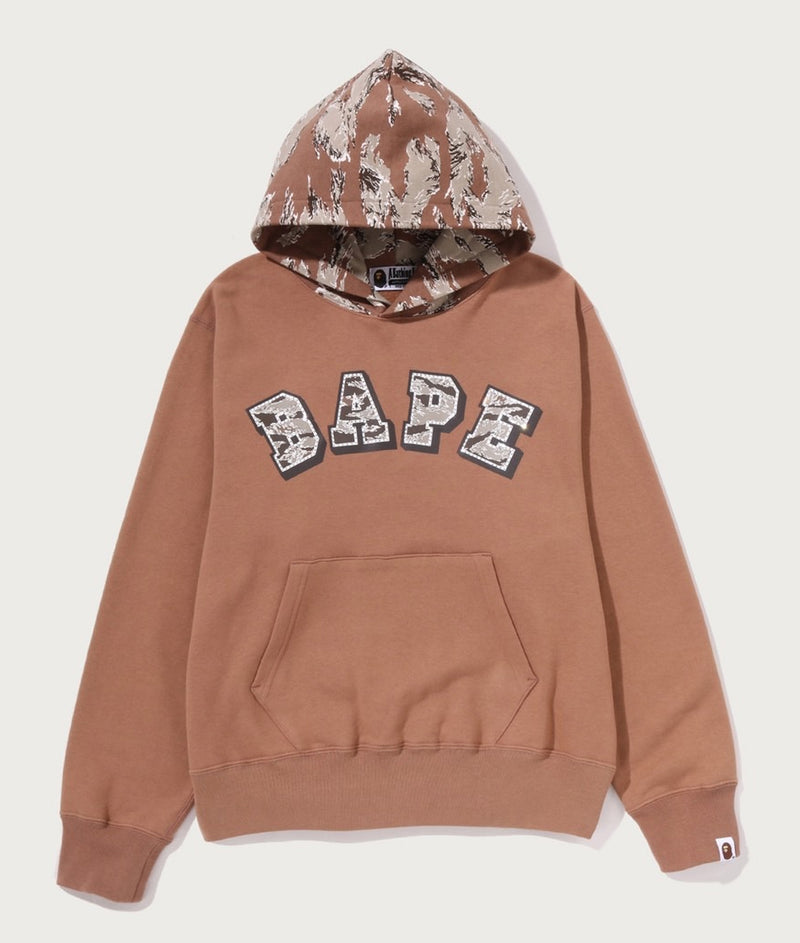 A BATHING APE Ladies' TIGER CAMO BAPE LOGO PULLOVER HOODIE