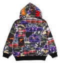 A BATHING APE CRAZY PATCH SHARK FULL ZIP HOODIE
